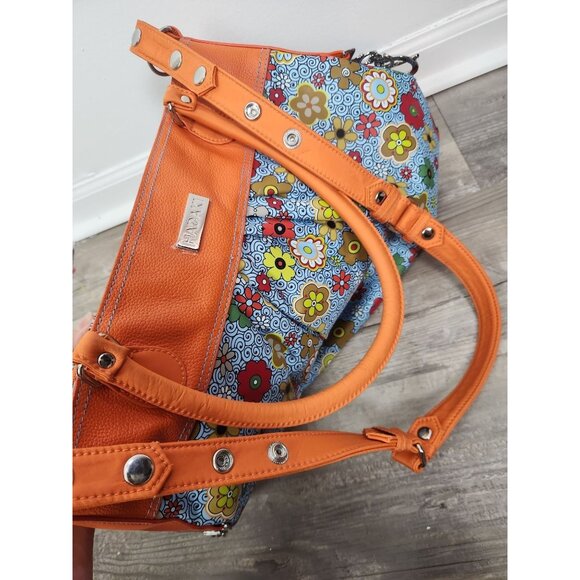 Hadaki Large Floral & Orange Tote/Crossbody Coated Canvas Bag - Picture 7 of 7